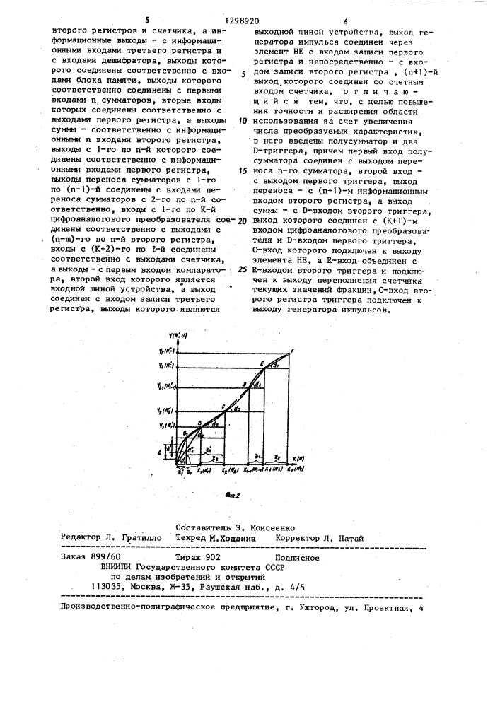 Аналого-цифровой функциональный преобразователь (патент 1298920)