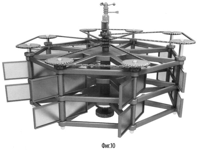 Ветросиловая установка (всу) карусельного типа с циклично плавно крутящимися, в противофазе ротору, симметричными лопастями (патент 2392490)