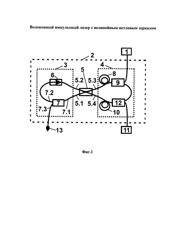 Волоконный импульсный лазер с нелинейным петлевым зеркалом (патент 2618605)