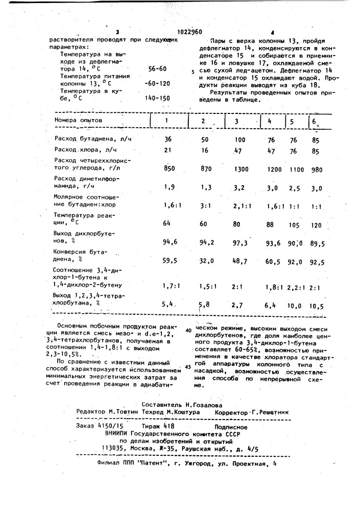 Способ получения дихлорбутенов (патент 1022960)