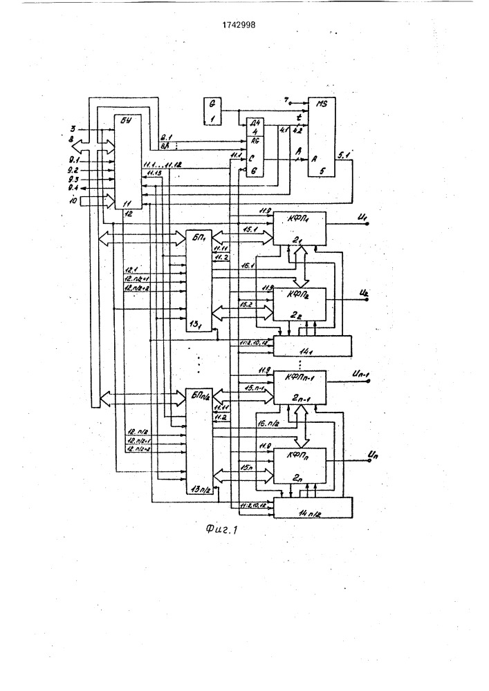 Многоканальный программируемый преобразователь код-фаза (патент 1742998)