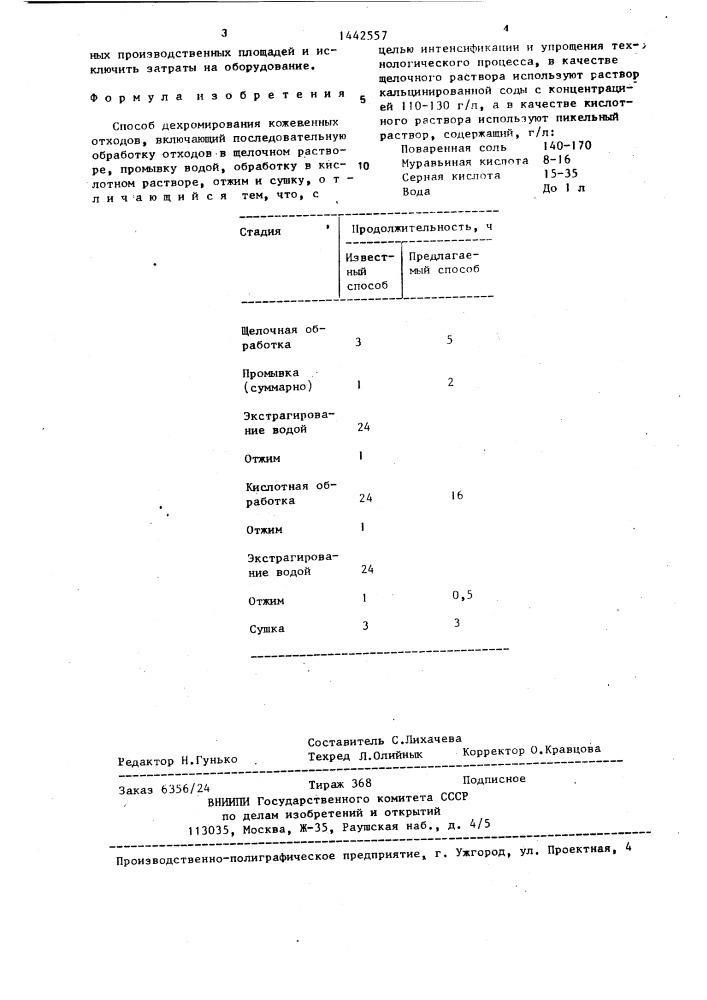 Способ дехромирования кожевенных отходов (патент 1442557)