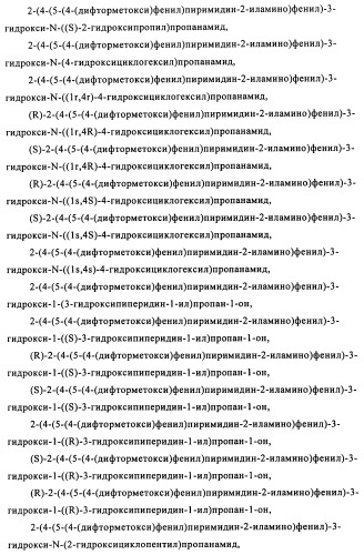 Соединения и композиции 5-(4-(галогеналкокси)фенил)пиримидин-2-амина в качестве ингибиторов киназ (патент 2455288)