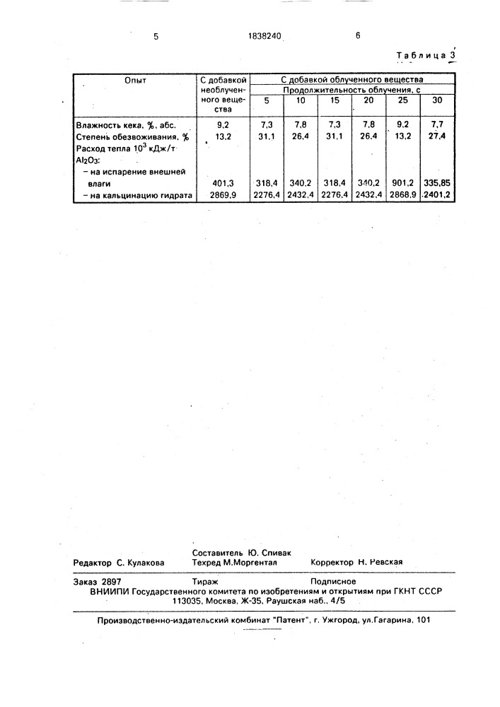 Способ подготовки гидроксида алюминия для кальцинации (патент 1838240)