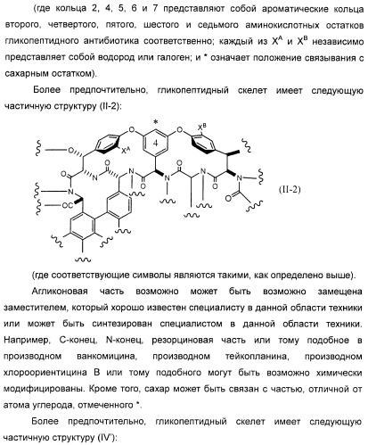 Гликозилированные гликопептидные антибиотические производные (патент 2481354)