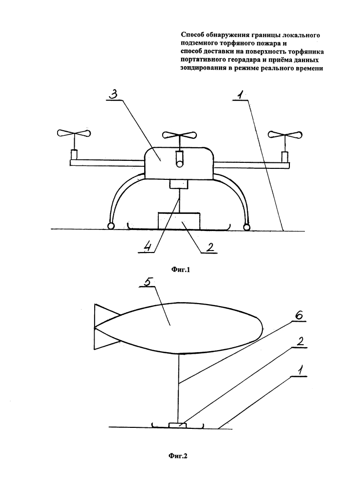 Способ обнаружения границы локального подземного торфяного пожара и способ доставки на поверхность торфяника портативного георадара и приёма данных зондирования в режиме реального времени (патент 2647221)