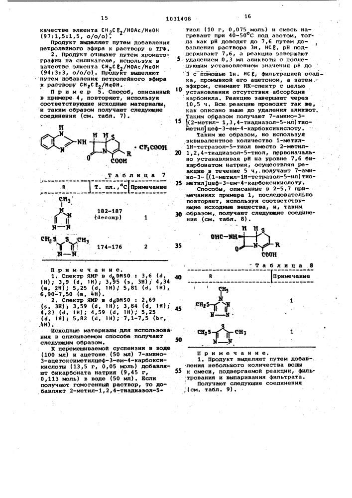 Способ получения производных цефалоспорина или их солей с основаниями или их кислотно-аддитивных солей (патент 1031408)