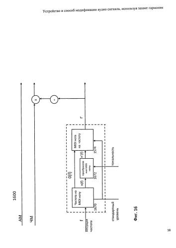 Устройство и способ модификации аудио сигнала, используя захват гармоник (патент 2591732)