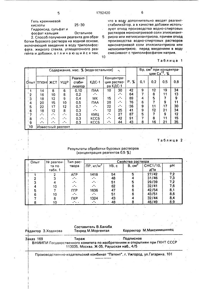 Реагент для обработки бурового раствора на водной основе и способ его получения (патент 1792420)