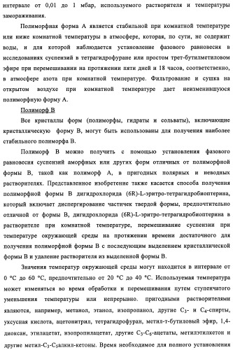 Кристаллические формы дигидрохлорида (6r)-l-эритро-тетрагидробиоптерина (патент 2434870)