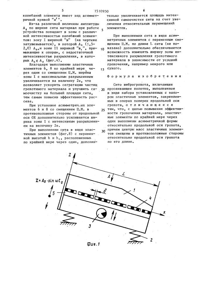 Сито виброгрохота (патент 1510950)