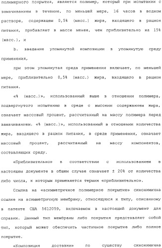 Контролируемое высвобождение активного вещества в среду с высоким содержанием жира (патент 2308263)