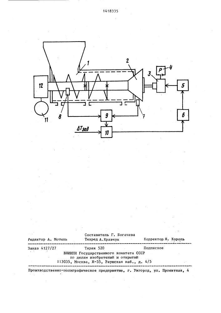 Способ автоматического управления процессом отжима мезги в шнековом прессе (патент 1418335)