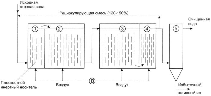 Способ глубокой биологической очистки сточных вод от органических соединений и азота аммонийных солей (патент 2555893)