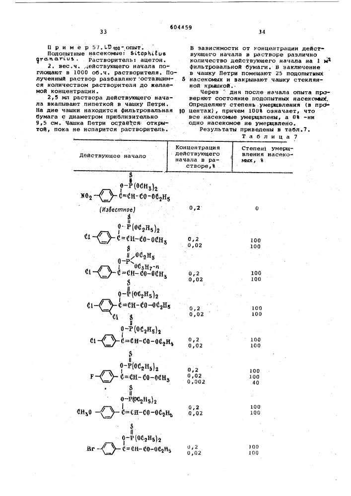Инсектоакарицидное средство (патент 604459)