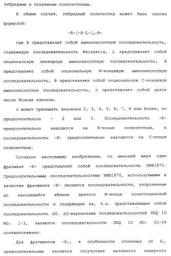 Химерные, гибридные и тандемные полипептиды менингококкового белка nmb1870 (патент 2431671)