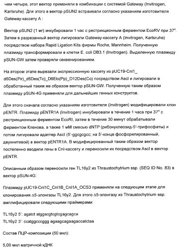 Способ получения полиненасыщенных жирных кислот в трансгенных растениях (патент 2449007)