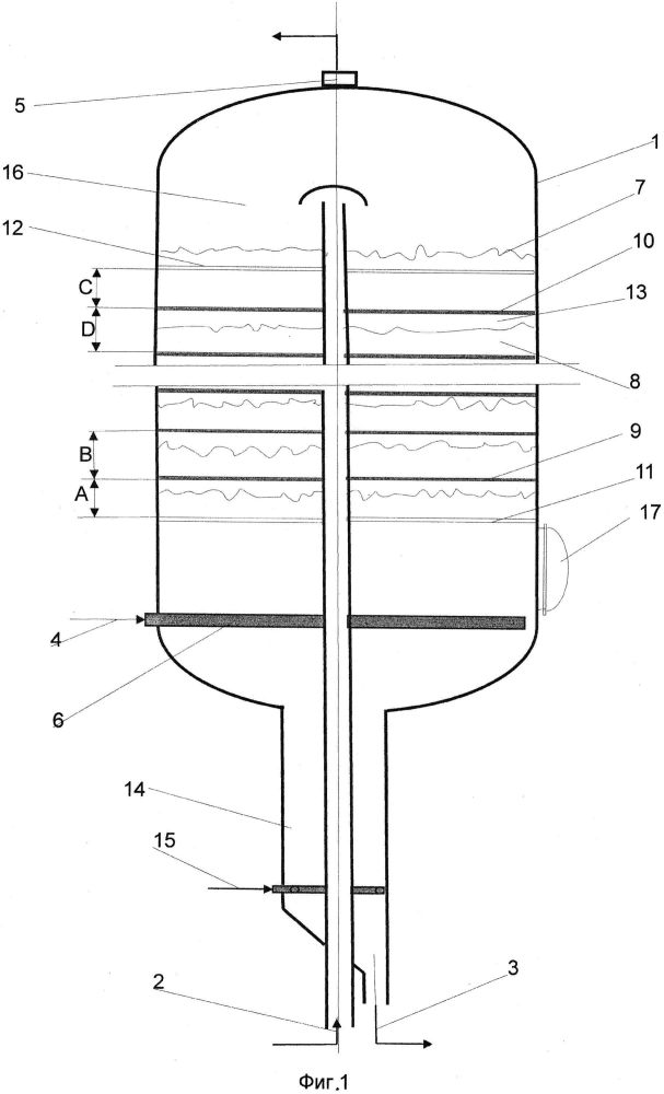 Реактор для дегидрирования парафиновых углеводородов c3-c5 (патент 2601002)