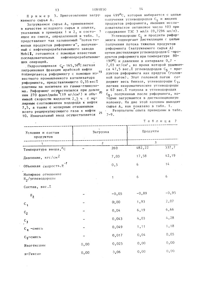 Способ получения ароматических углеводородов (патент 1091850)
