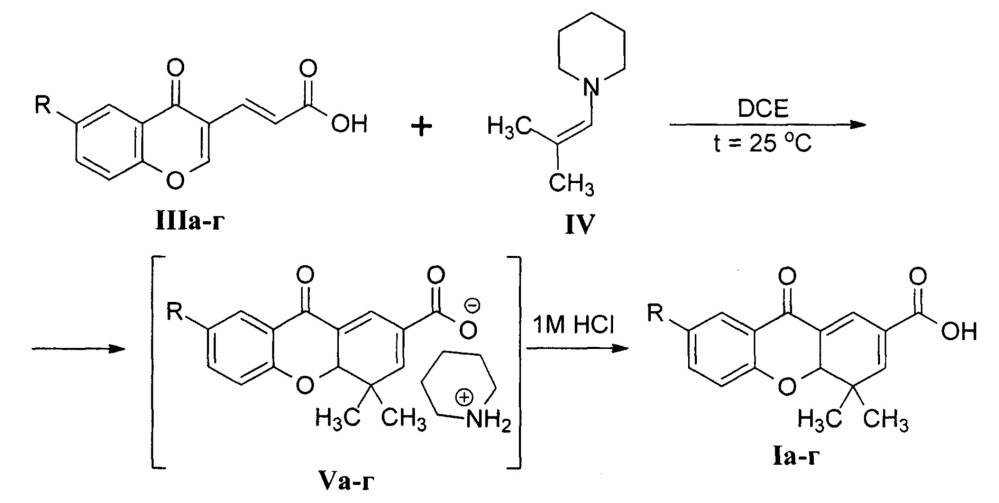 Способ получения 7-замещенных 4,4-диметил-9-оксо-4,4а-дигидро-9н-ксантен-2-карбоновых кислот и их цитотоксическая активность (патент 2645679)