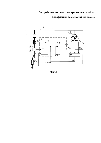 Устройство защиты электрических сетей от однофазных замыканий на землю (патент 2578123)