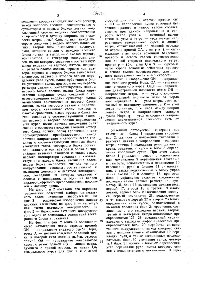 Яхтенный авторулевой (патент 1020311)