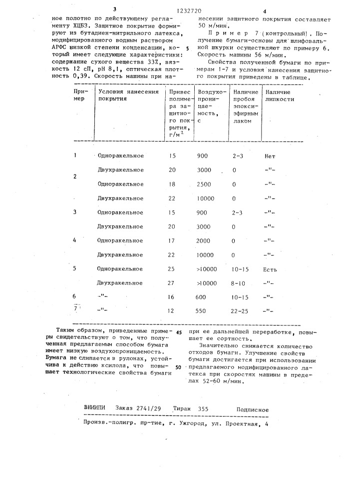 Способ изготовления влагопрочной бумаги для шлифовальной шкурки (патент 1232720)