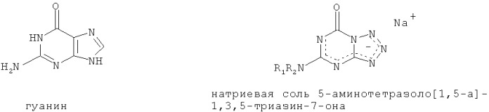 Способ получения натриевых солей 5-nr1r2-тетразоло[1,5-a]-1,3,5-триазин-7-онов (патент 2433130)