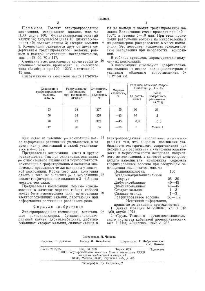 Электропроводящая композиция (патент 584024)