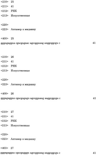 Аптамер против мидкина и его применение (патент 2460794)