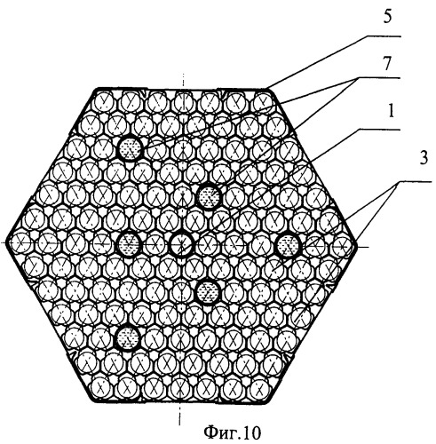 Рабочая кассета ядерного реактора тепловой мощностью от 1150 мвт до 1700 мвт (варианты) (патент 2410771)