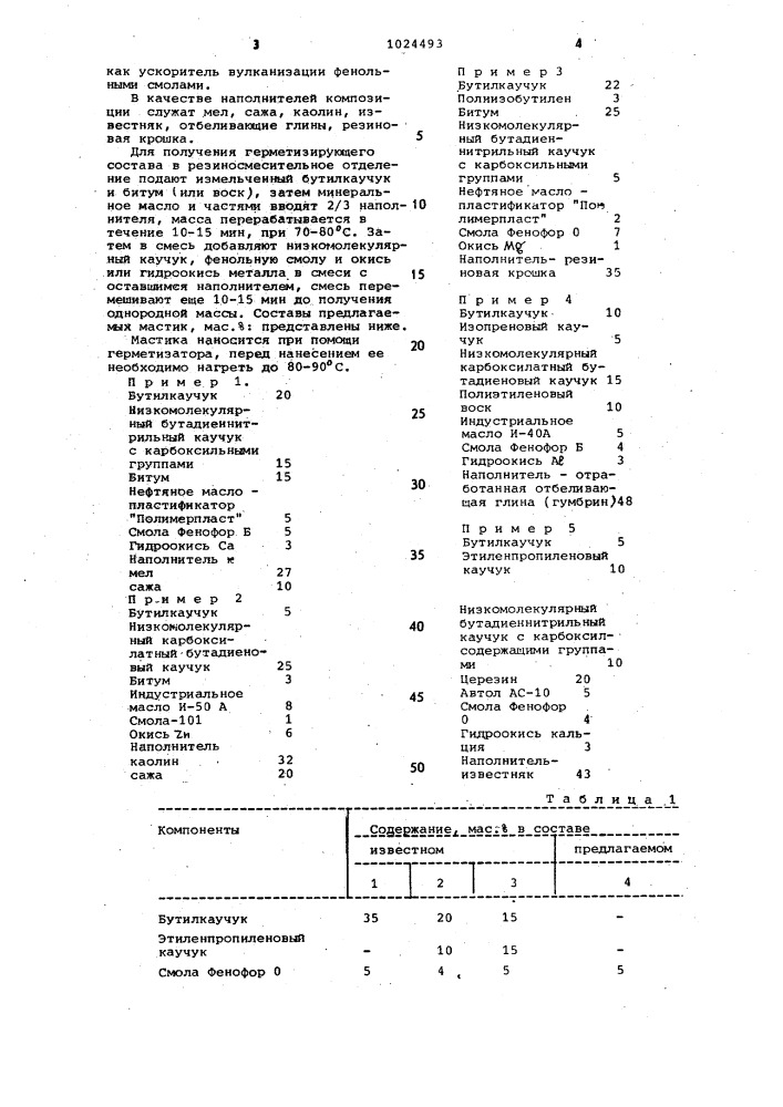 Герметик-расплав (патент 1024493)