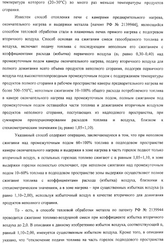 Способ тепловой обработки металла в пламенной печи прямого или косвенного нагрева (варианты), способ сжигания смеси жидкого или газообразного топлива и нагретого воздуха в пламенной печи прямого или косвенного нагрева, устройство отопления (варианты) и регенеративная насадка (варианты) для осуществления способов (патент 2324745)