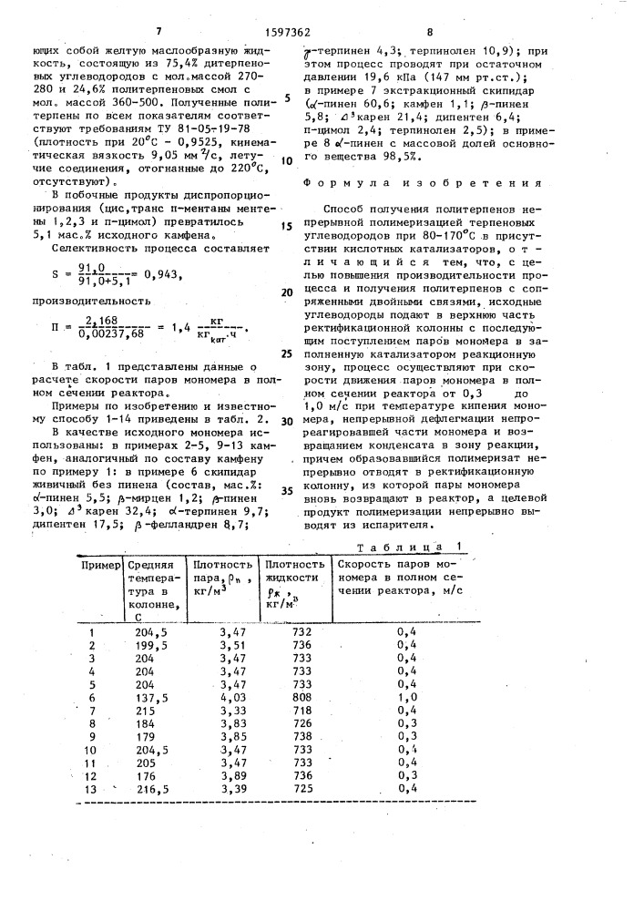 Способ получения политерпенов (патент 1597362)