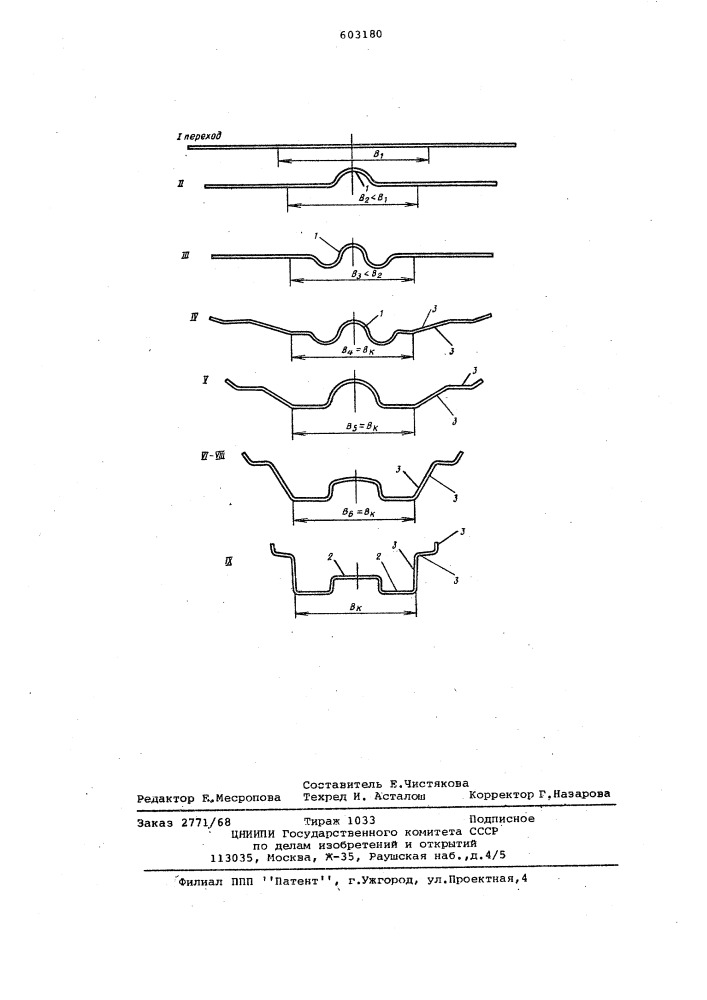 Способ изготовления гнутых профилей проката (патент 603180)