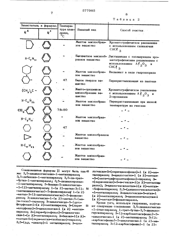 Способ получения замещенных пиразолов (патент 577985)