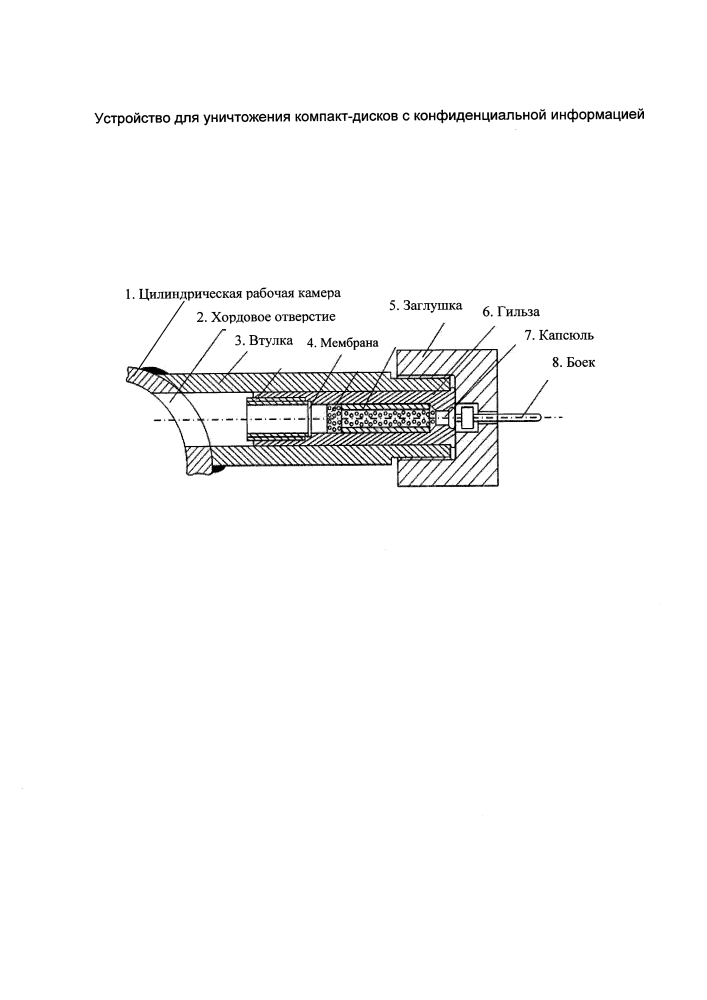 Устройство для уничтожения компакт-дисков с конфиденциальной информацией (патент 2600755)