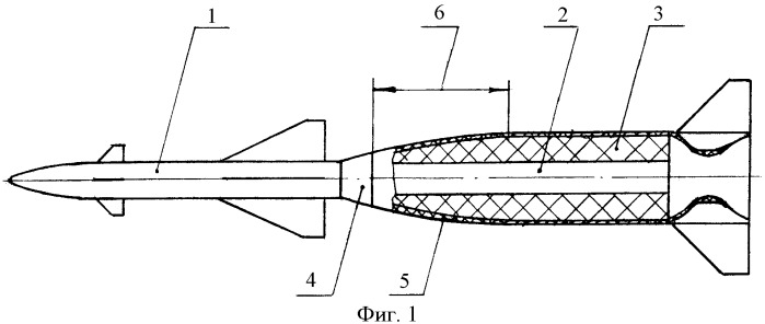 Двухступенчатая бикалиберная управляемая ракета (патент 2393423)