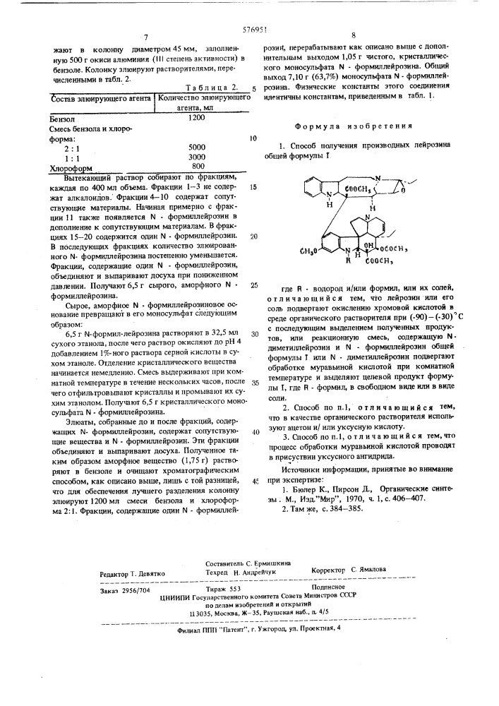 Способ получения производных лейрозина или их солей (патент 576951)