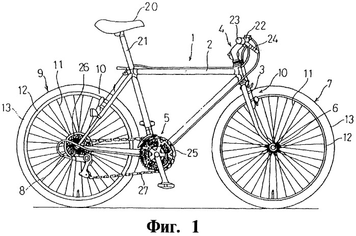 Схема переднего колеса велосипеда
