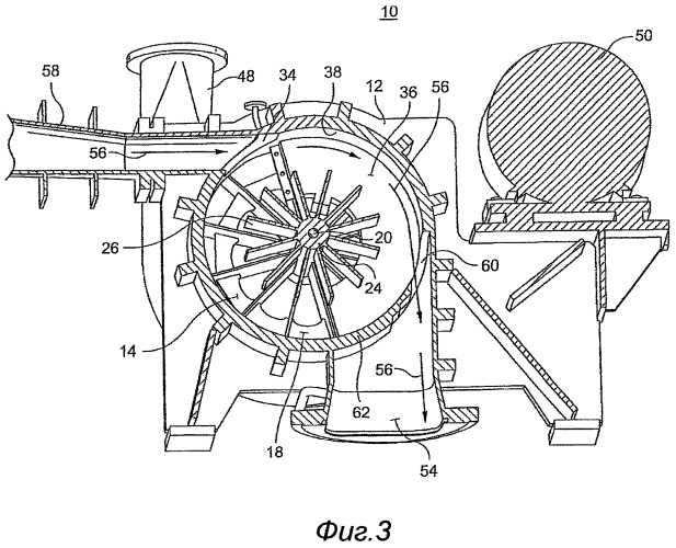 Способ и устройство для отделения волокон от газа в центрифуге (патент 2495705)