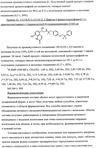 Производные 4-(2-амино-1-гидроксиэтил)фенола в качестве агонистов  2-адренергического рецептора (патент 2451675)