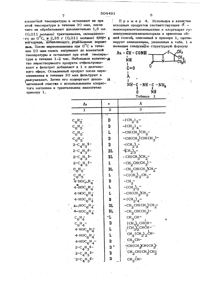 Способ получения производных пенициллина (патент 504491)