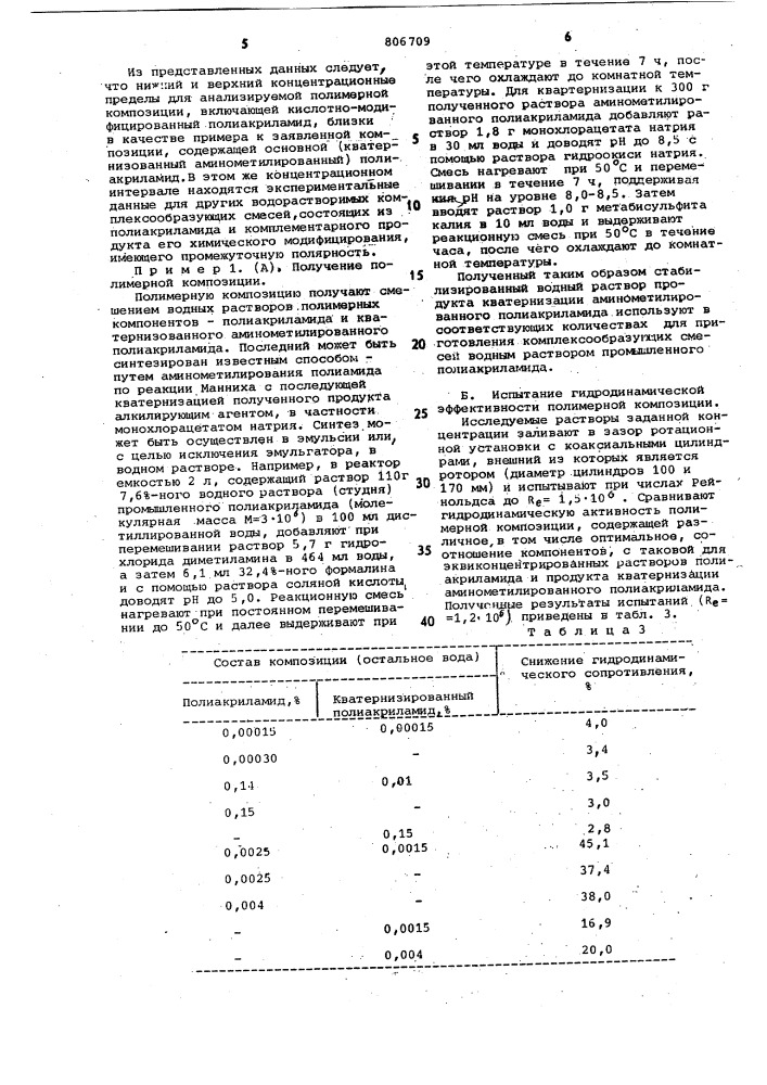 Полимерная композиция для снижениягидродинамического сопротивленияводы (патент 806709)