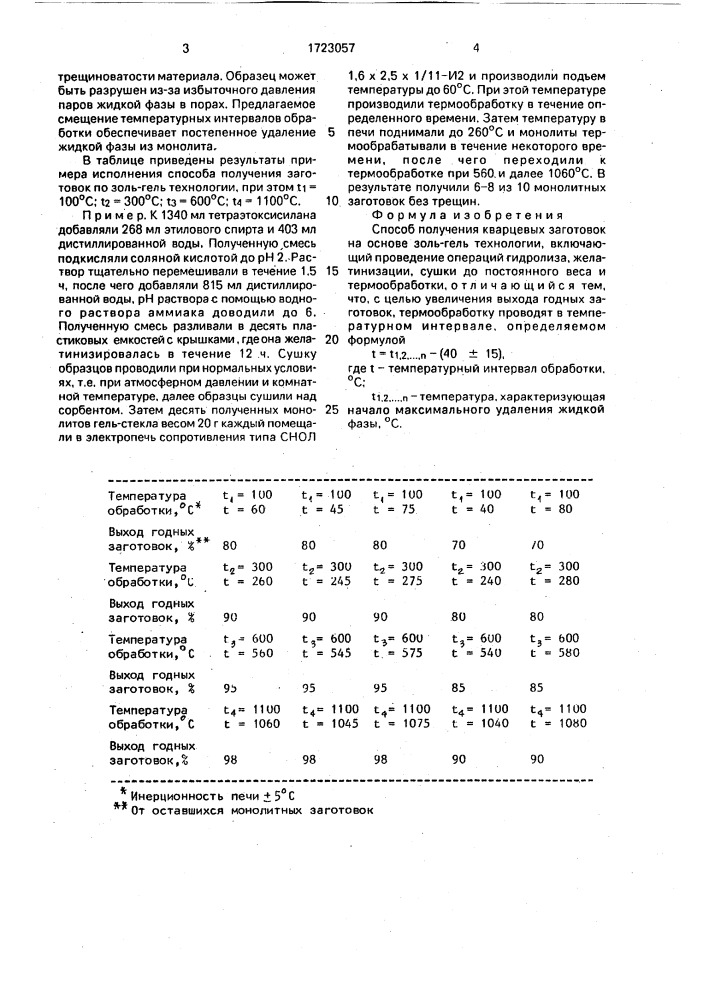 Способ получения кварцевых заготовок (патент 1723057)