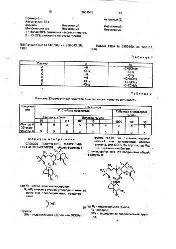 Способ получения макролидных антибиотиков (патент 2004545)