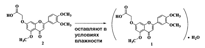 Моногидрат 7-карбоксиметилокси-3&#39;,4&#39; 5-триметоксифлавона, способ его получения и применения (патент 2302416)