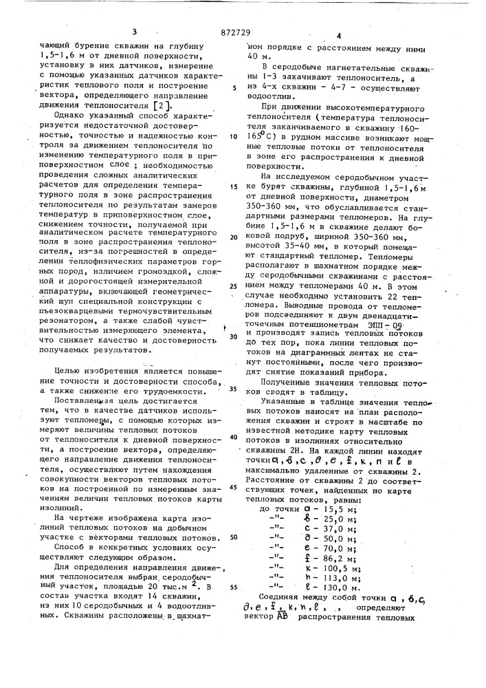 Способ контроля за движением теплоносителя (патент 872729)