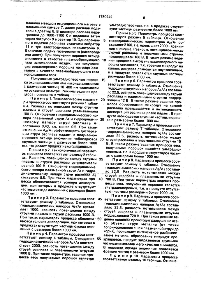 Способ получения ультрадисперсных порошков (патент 1780242)