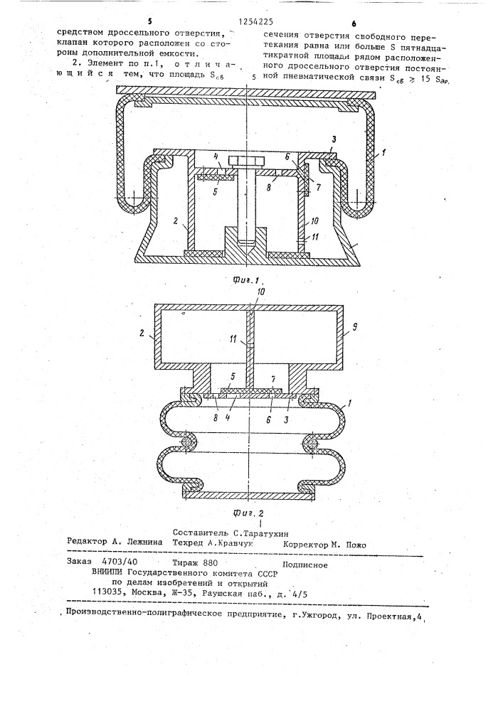 Пневматический упругий элемент (патент 1254225)